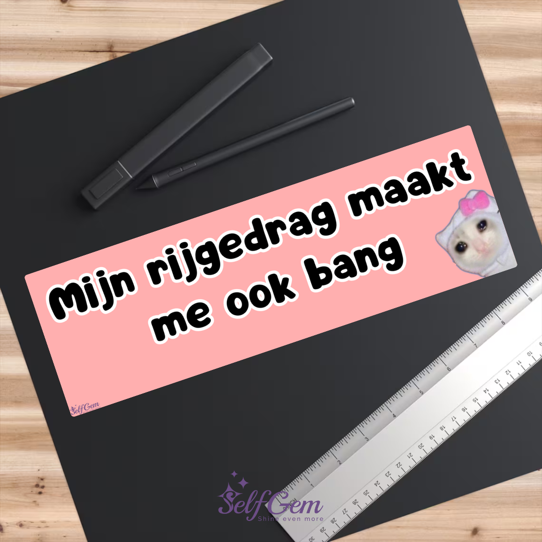 Magneet Auto Bumpersticker - Mijn rijdgedrag maakt me ook bang