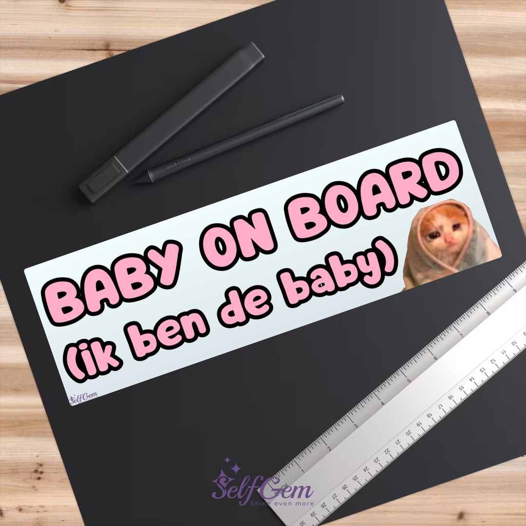 Magneet Auto Bumpersticker - Baby on board (ik ben de baby)