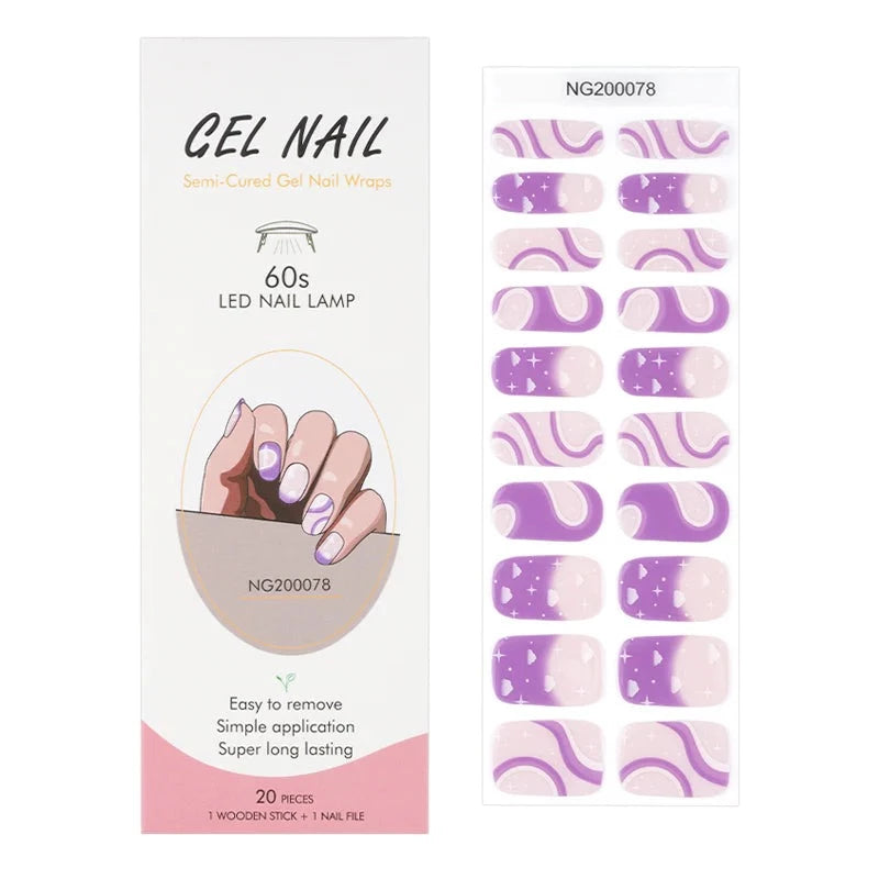 Purple Sky- Semi-cured Gel Nagelstickers