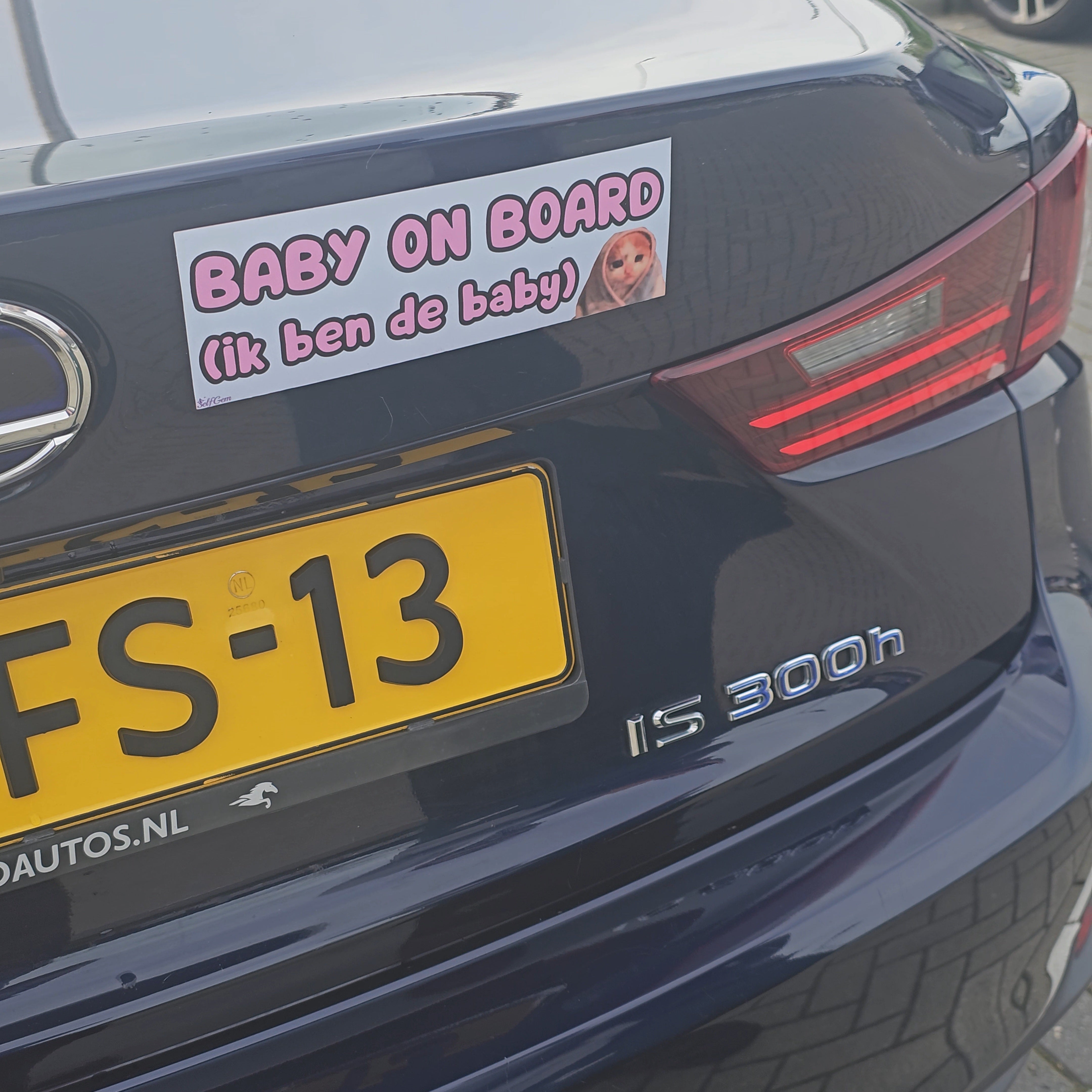 Magneet Auto Bumpersticker - Baby on board (ik ben de baby)