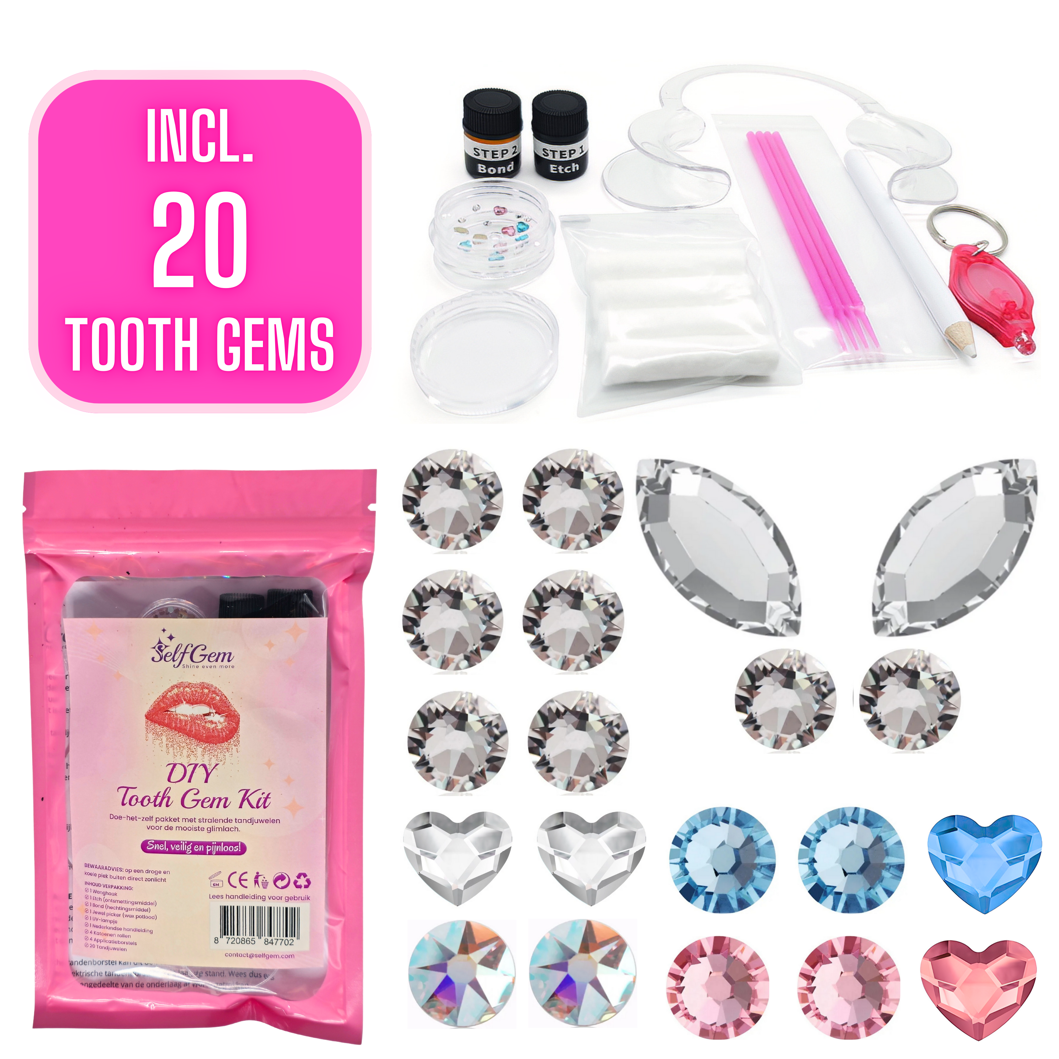 SelfGem™ DIY Tooth Gem Kit | Volledige Set (20 stuks)