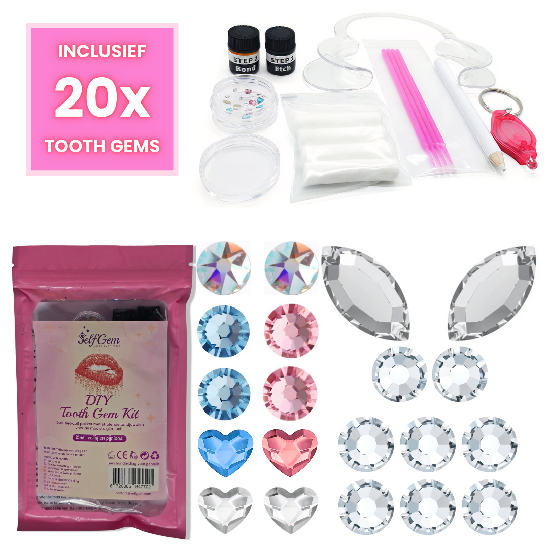 SelfGem™ DIY Tooth Gem Kit | Mixed Set (20 stuks)