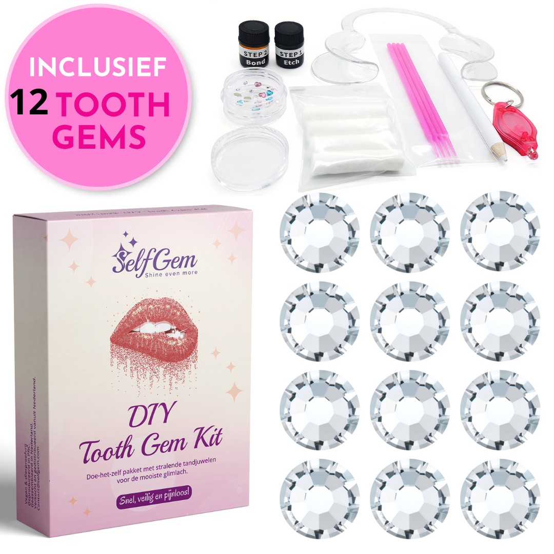 SelfGem™ DIY Tooth Gem Kit | Diamond Set (12 stuks)