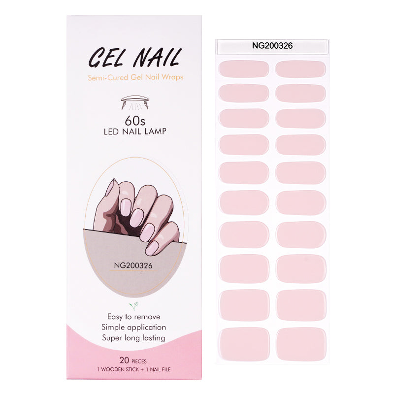 Simple Pink - Semi-cured Gel Nail Stickers