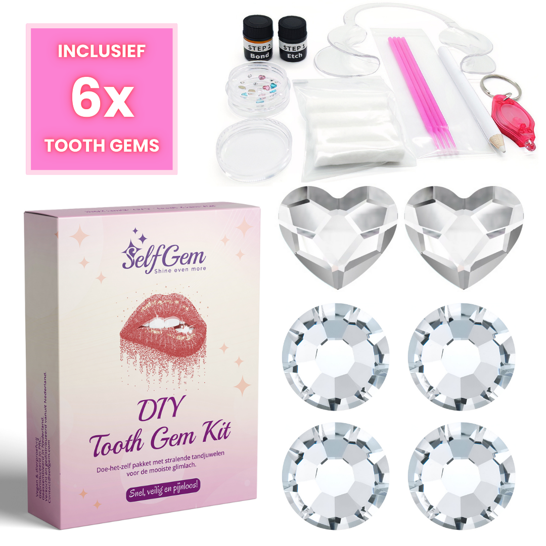 SelfGem™ DIY Tooth Gem Kit | Diamond &amp; Heart Set (6 pieces) 