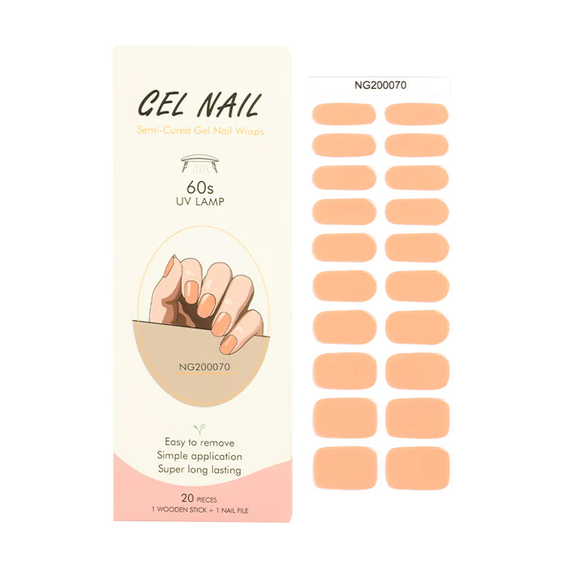 Peach Delight - Semi-cured Gel Nail Stickers