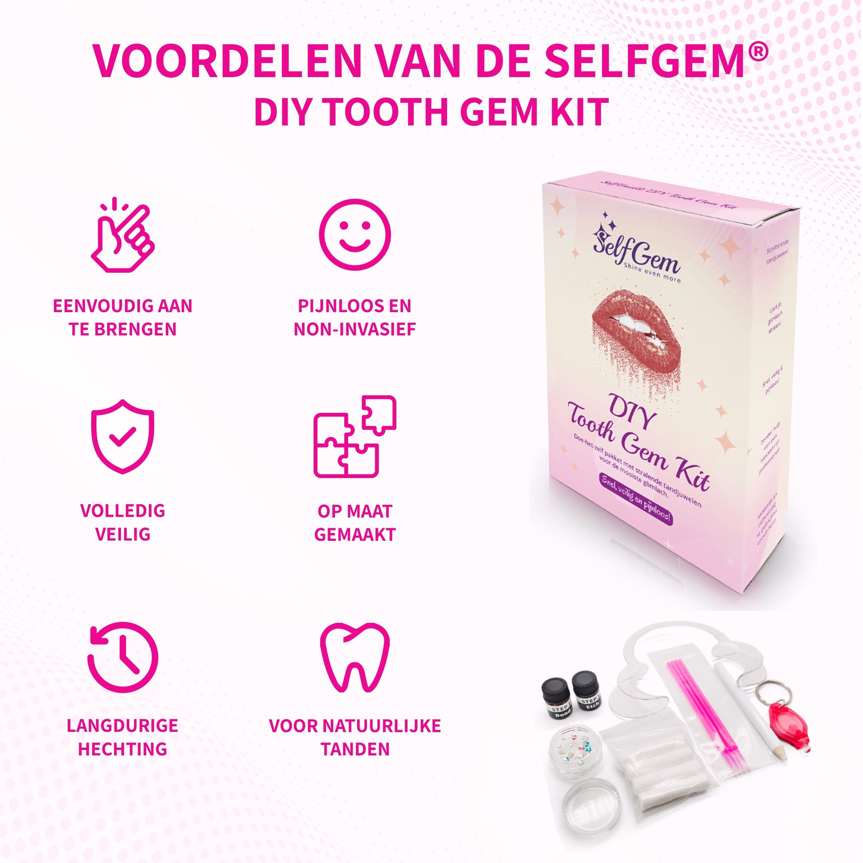 SelfGem™ DIY Tooth Gem Kit | Diamond Set (6 stuks)