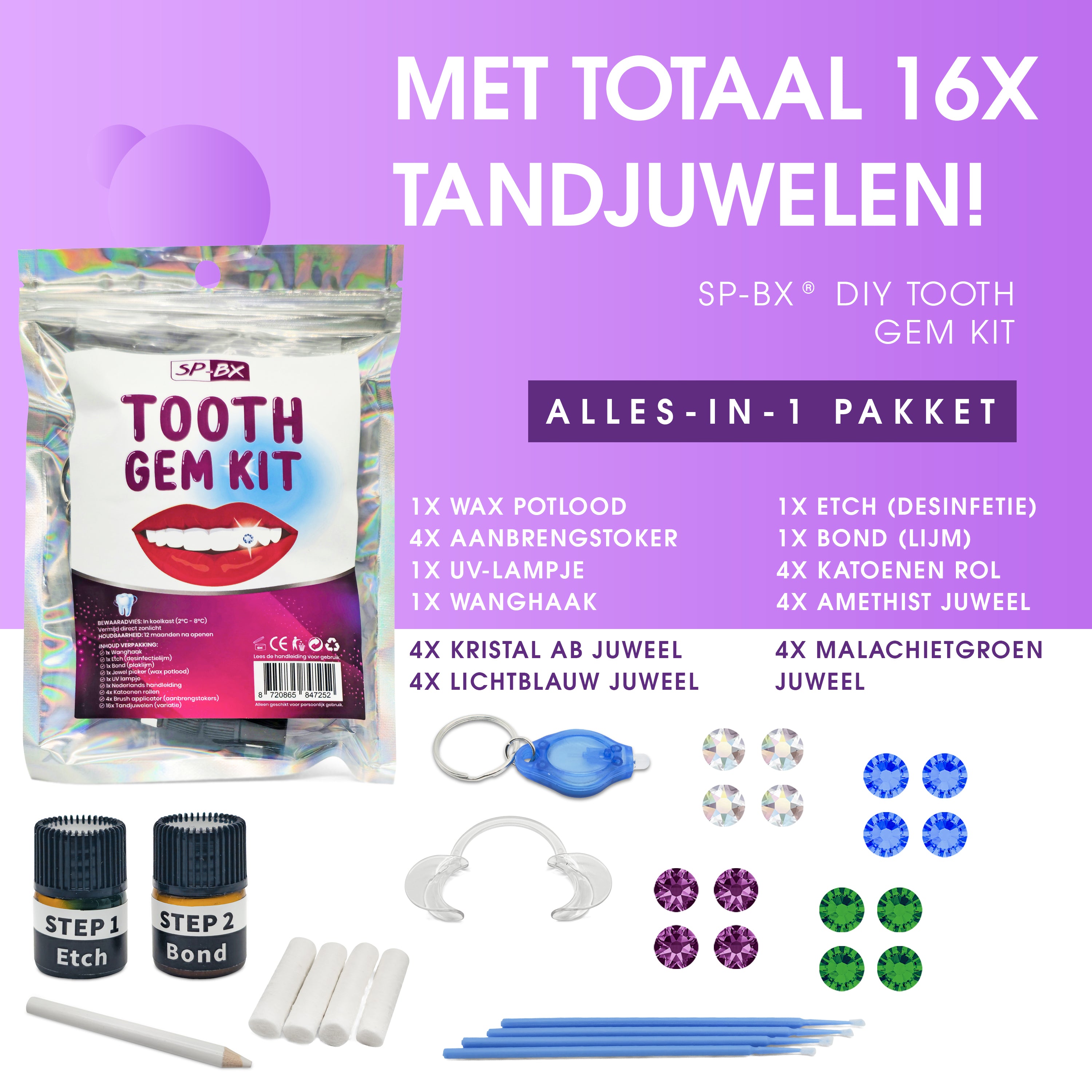 Deluxe - 16 Pieces of Tooth Jewels 