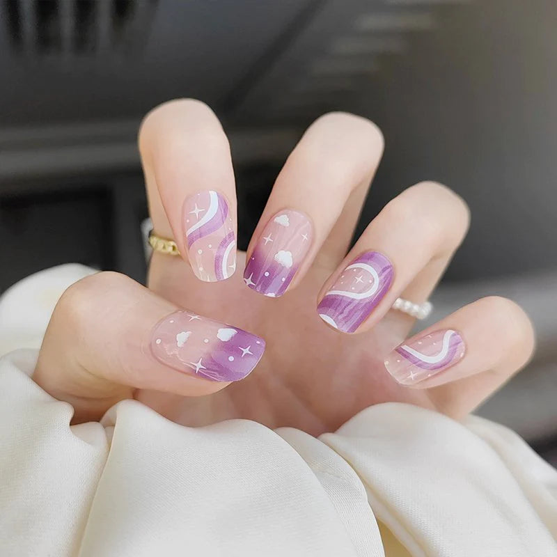 Purple Sky- Semi-cured Gel Nail Stickers